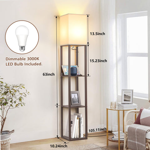 FOLKSMATE 3-tier shelves offer display and storage beside sofa.