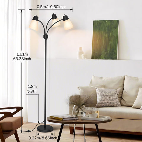 FOLKSMATE black floor lamp base provides stable support.