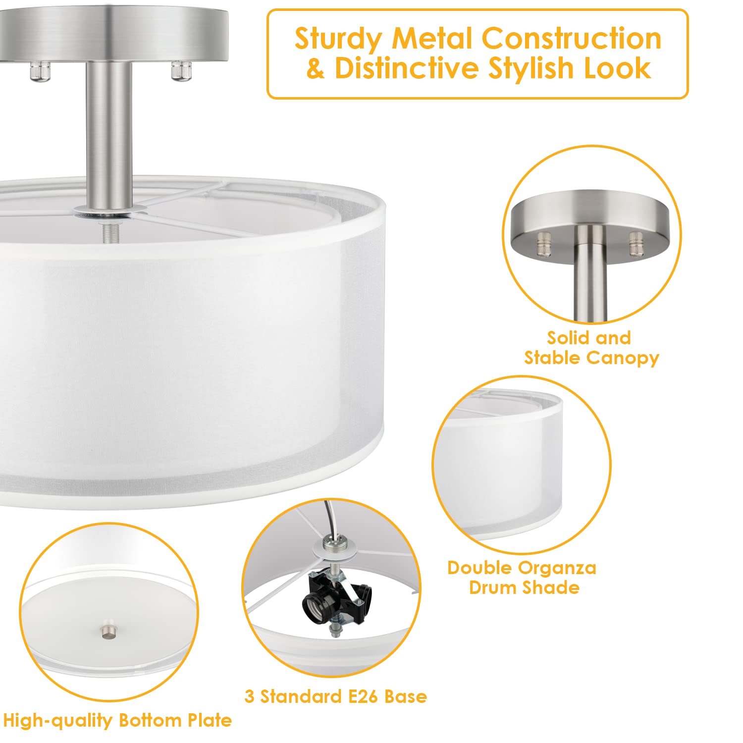 FOLKSMATE ceiling mount highlights space-saving design suitable for low ceilings.