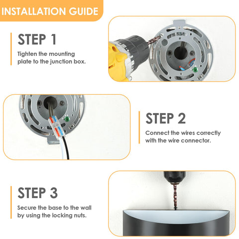 FOLKSMATE easy-install sconce with included hardware for quick setup