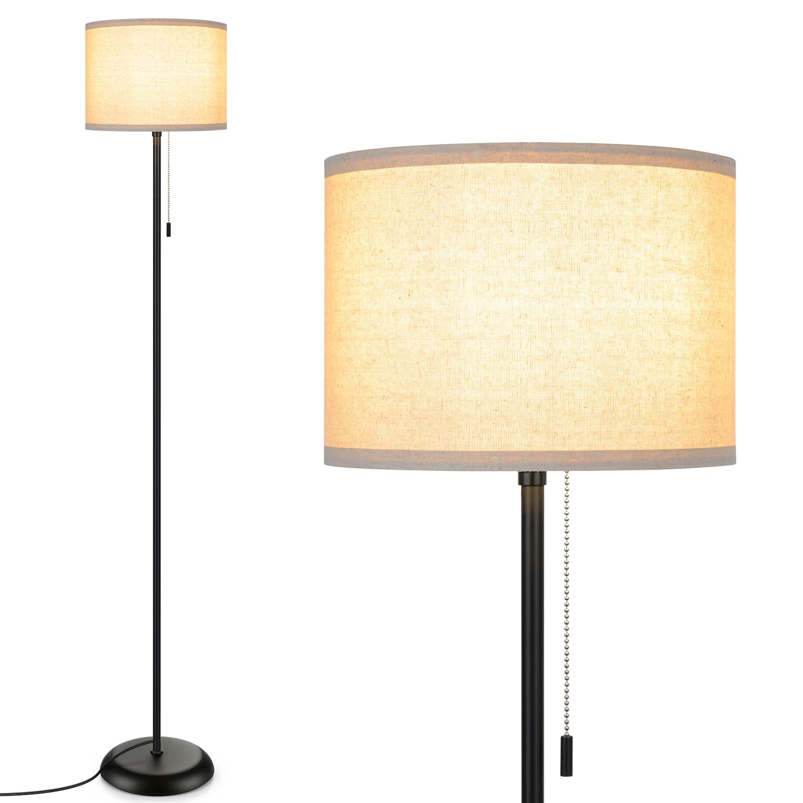 FOLKSMATE floor lamp living room ambiance with warm, gentle light