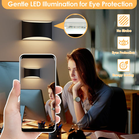 FOLKSMATE energy-saving LED sconce reduces energy use in living areas