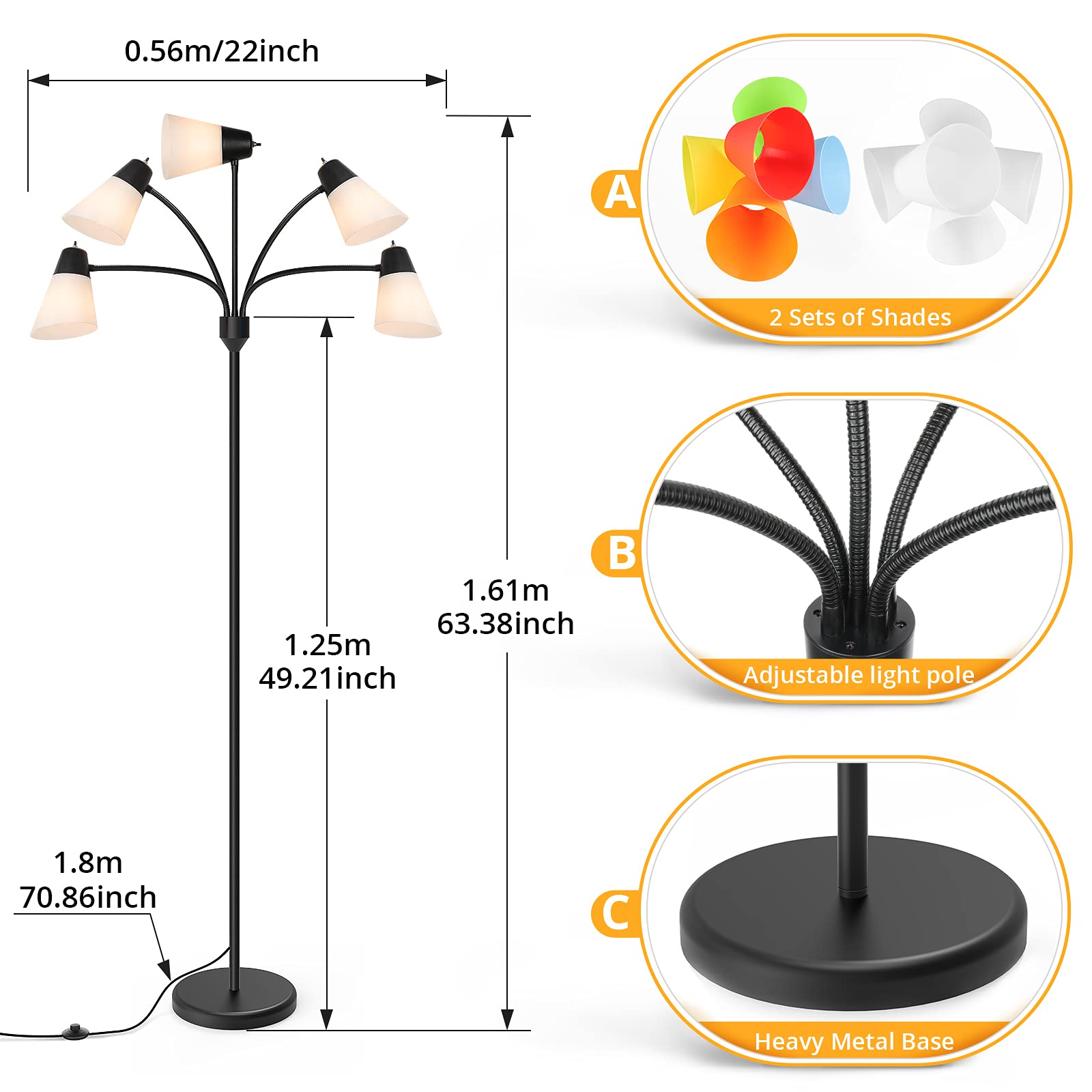 E26 bulb compatibility for versatile brightness on the FOLKSMATE Medusa.