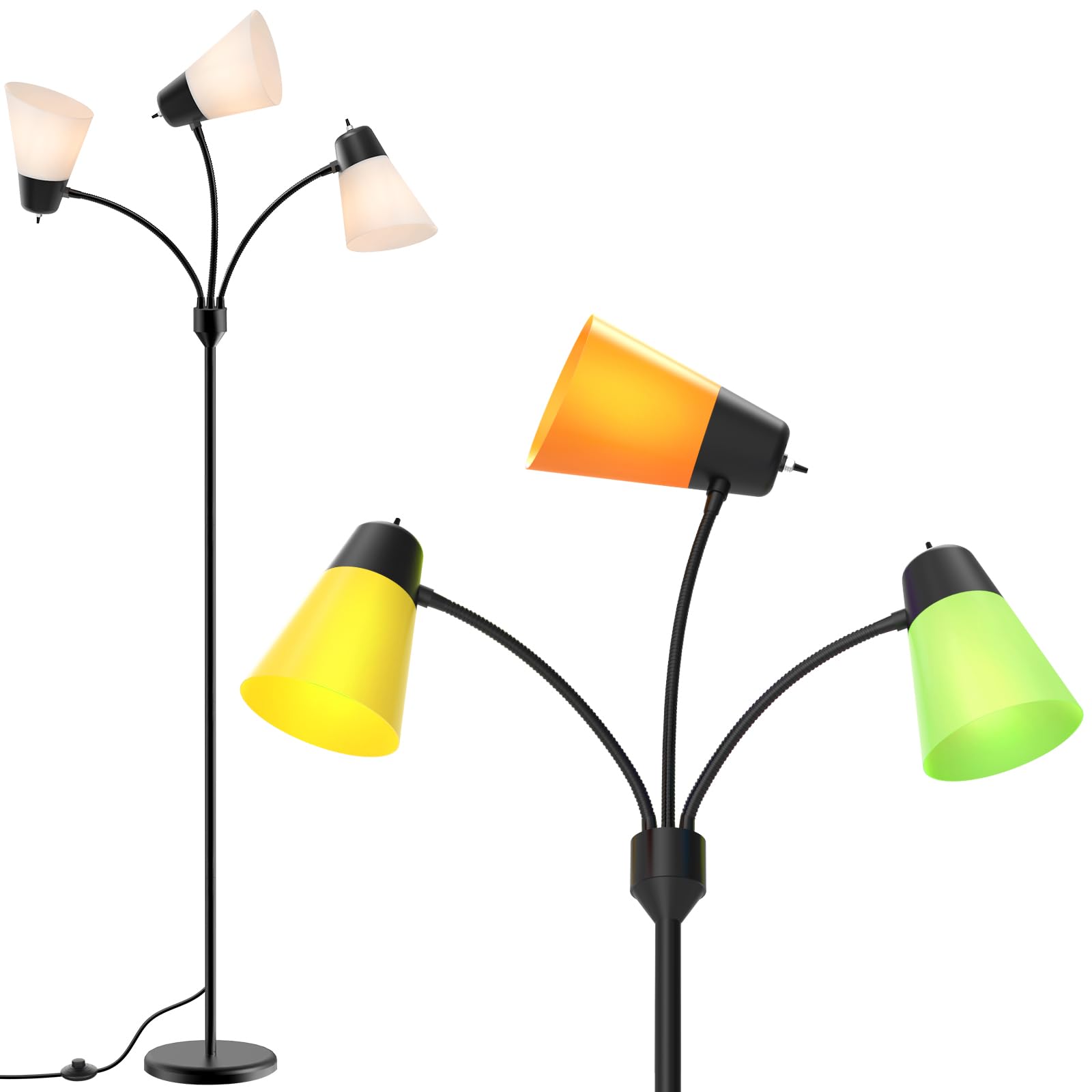 FOLKSMATE three-arm lamp arc design reveals modern lighting.
