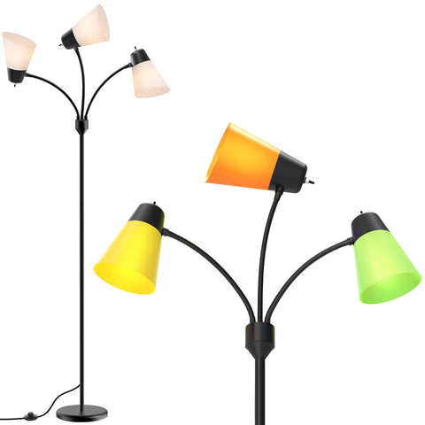 FOLKSMATE three-arm lamp arc design reveals modern lighting.