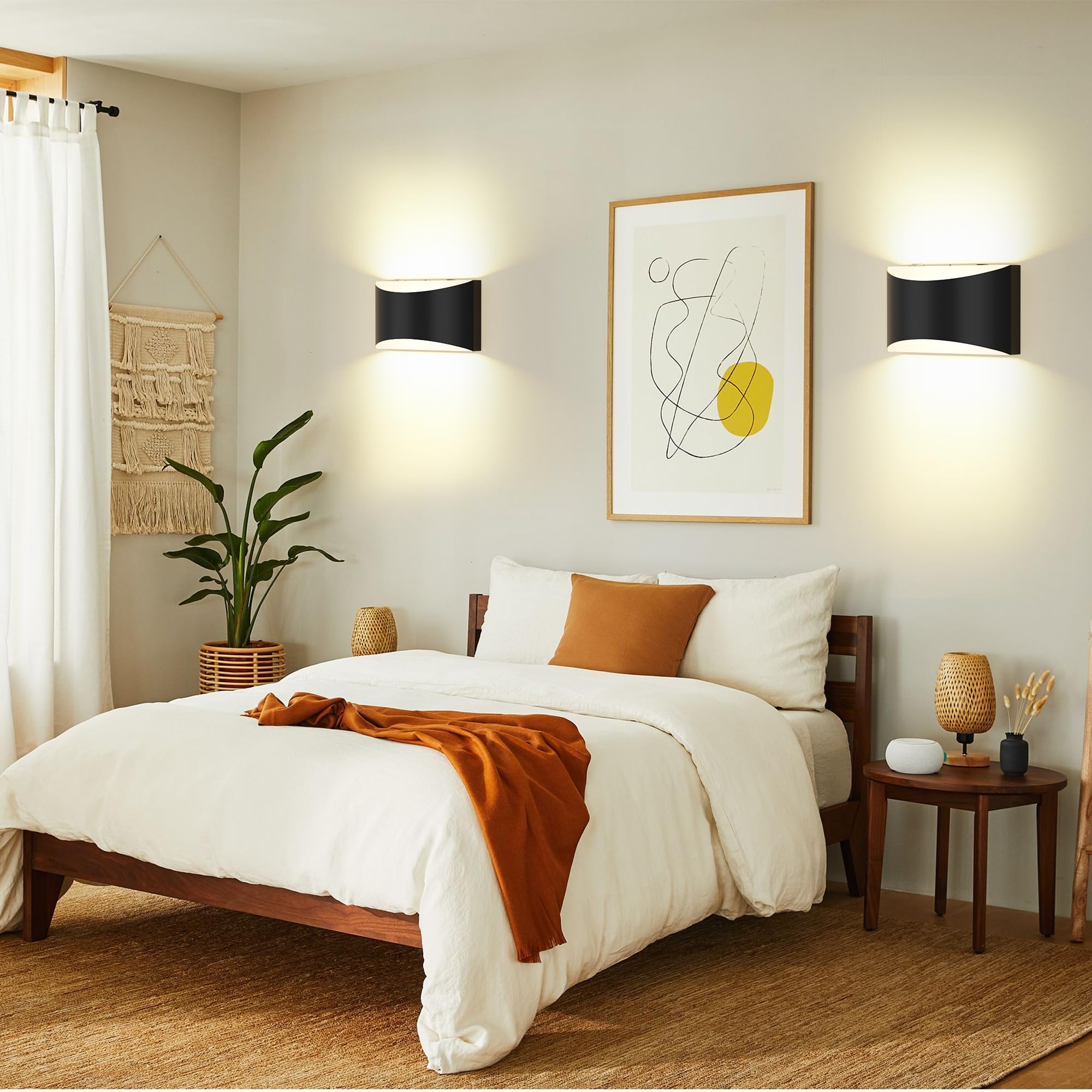 FOLKSMATE wall sconce timer display with auto-off options