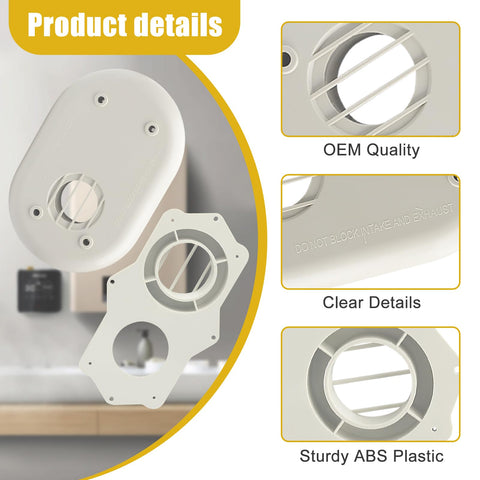 Outside-wall flush-mount setup with Folosem vent kit for tidy exterior look.