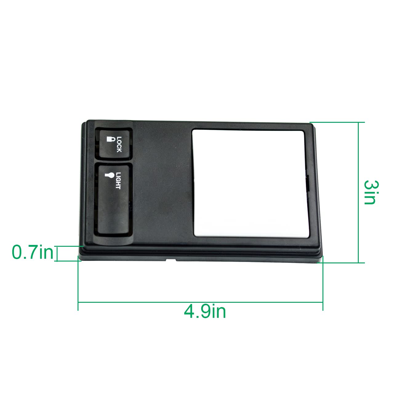 Folosem replacement panel close-up illustrates replacement for standard door controls.