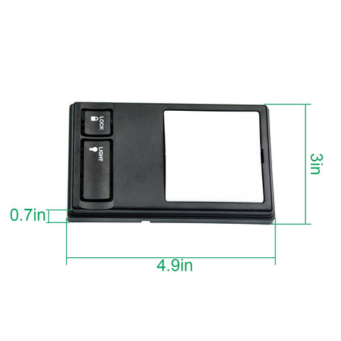 Folosem replacement panel close-up illustrates replacement for standard door controls.