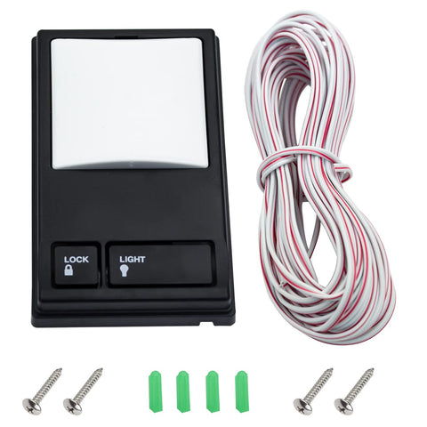 Folosem wall keypad panel front view for quick, convenient garage door control.