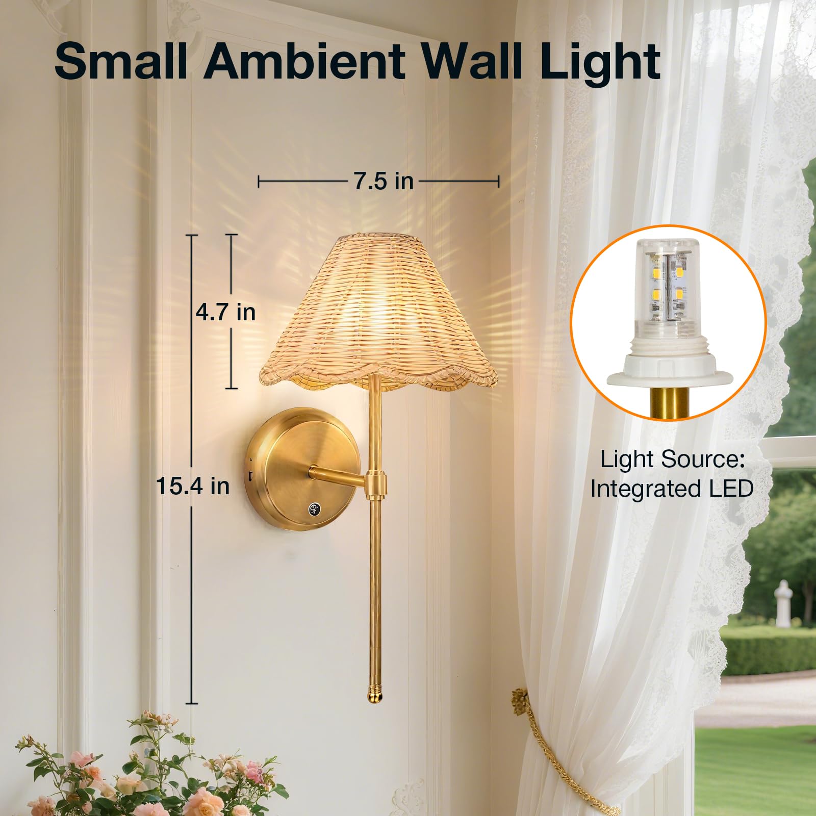 Folux 5200mAh battery powering the sconces for long, cordless use
