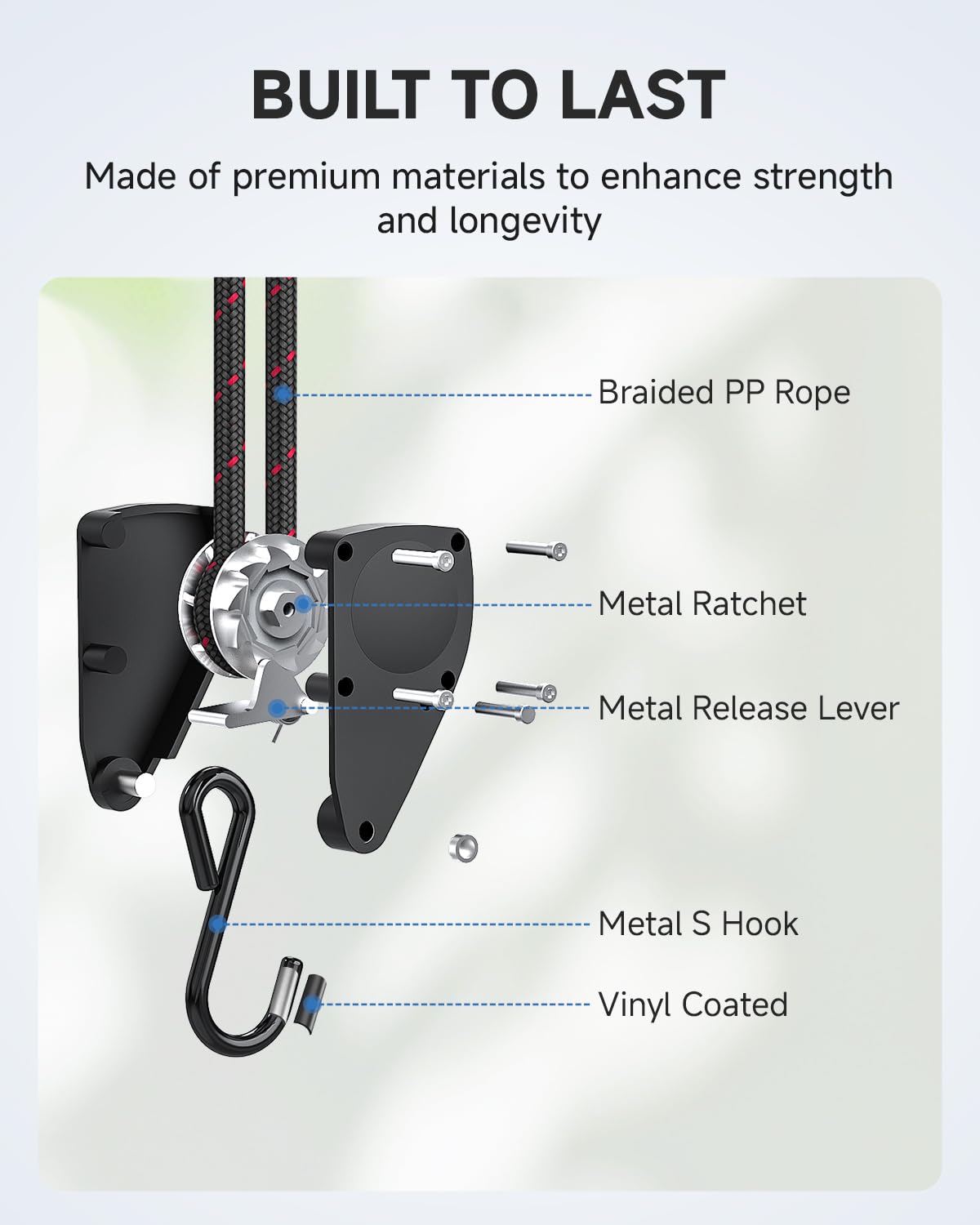 Fondwell compact packaged tie-down strap set ideal for small garages or on-the-go use