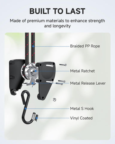 Fondwell compact packaged tie-down strap set ideal for small garages or on-the-go use