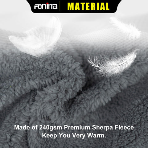 FONIRRA sherpa fleece fabric close-up emphasizes warmth and softness