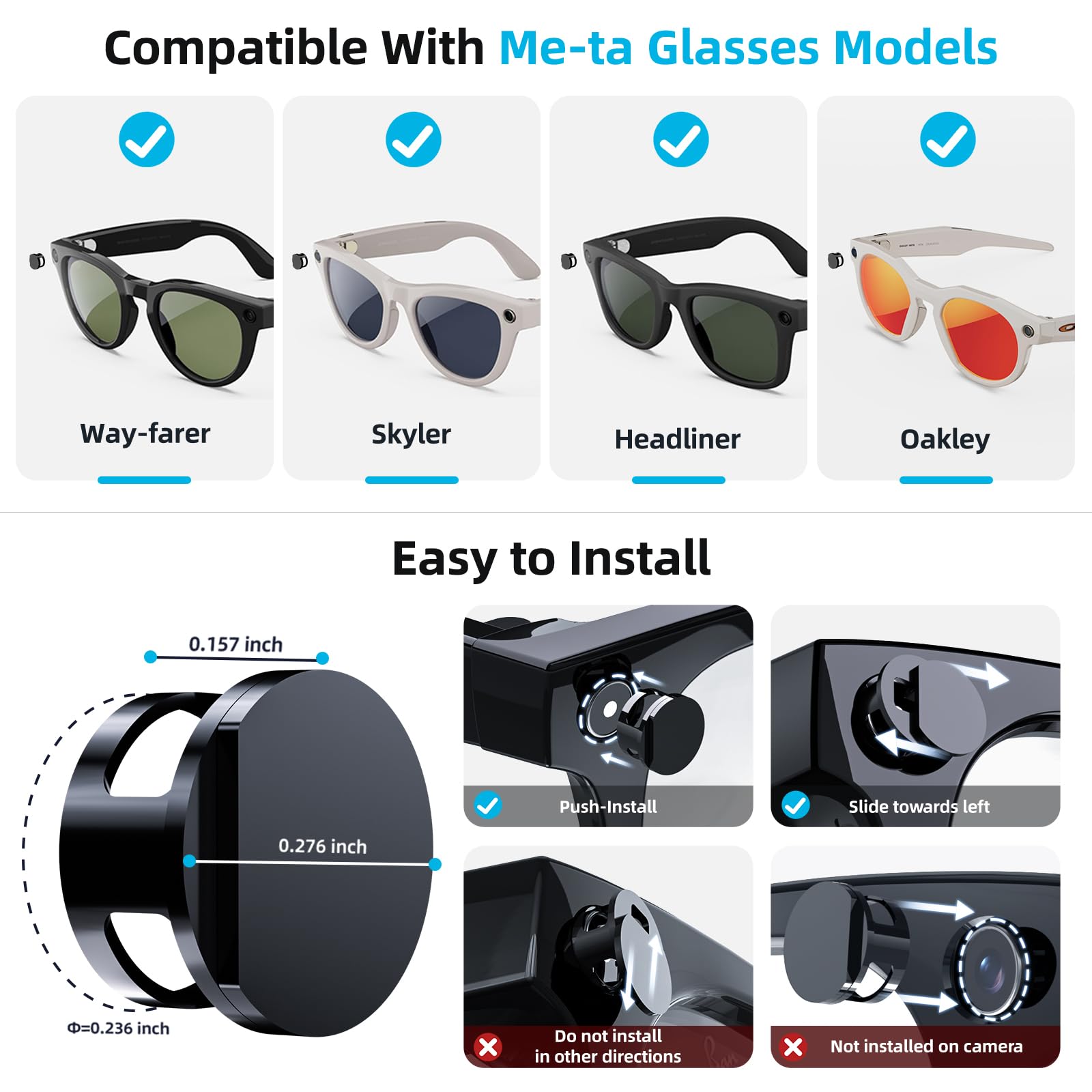 FONKEN side-vented Ray-Ban Meta cover reduces glare discreetly during shoots.