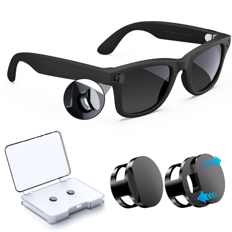 FONKEN light blocker on Ray-Ban Meta Wayfarer shields LED indicator while preserving camera functionality.