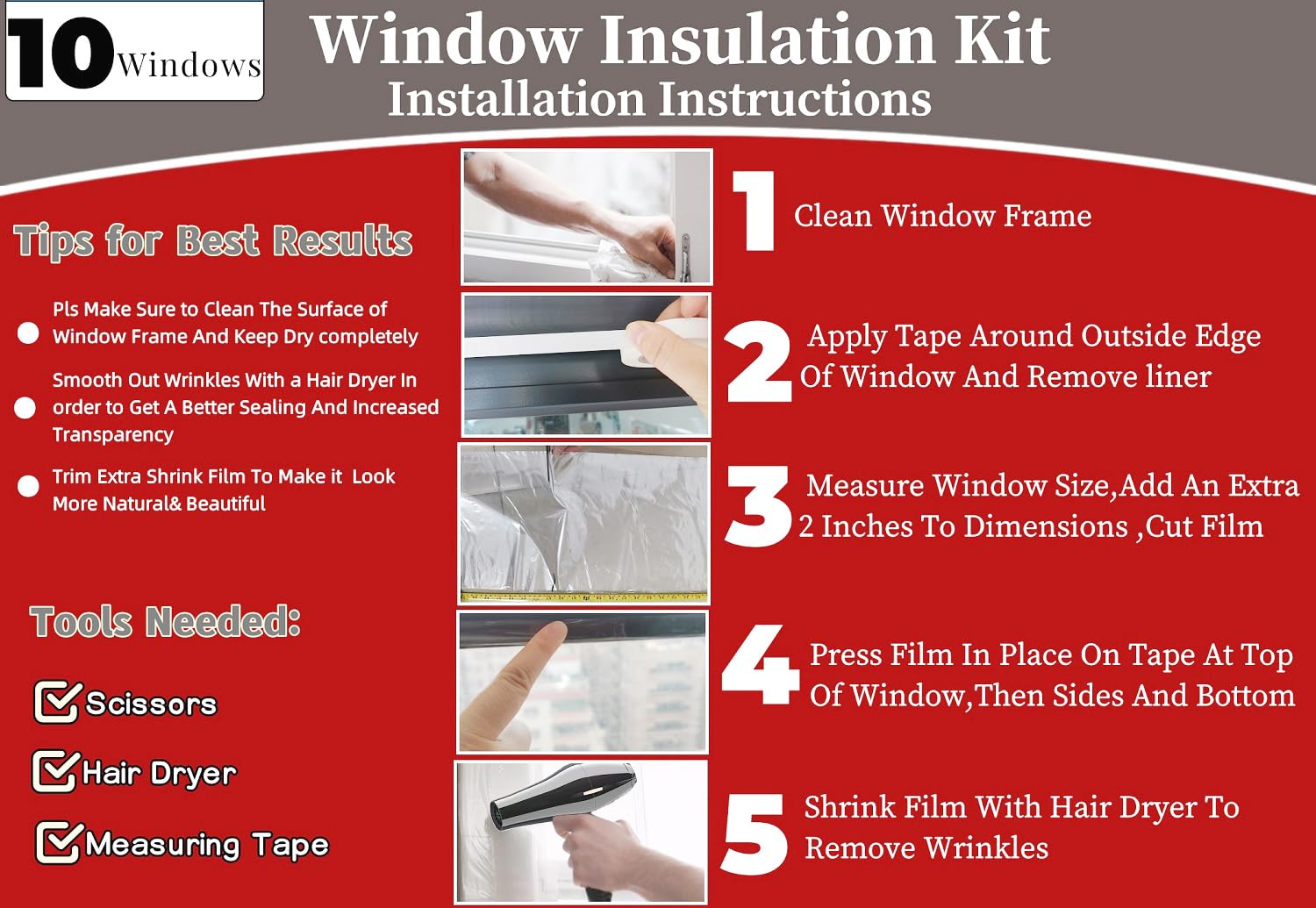 FonsBleaudy tape roll enables quick edge sealing to reduce drafts.