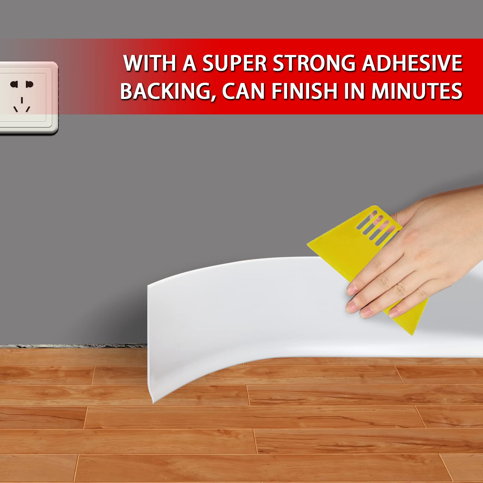 Fonuno decorative baseboard white adds clean detail to any room