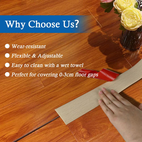 Beige transition strip from FONUNO covering floor gaps neatly.