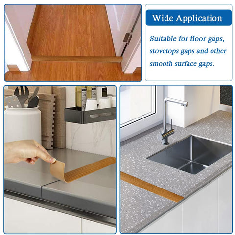 Fonuno floor transition strip profile in wood grain light brown