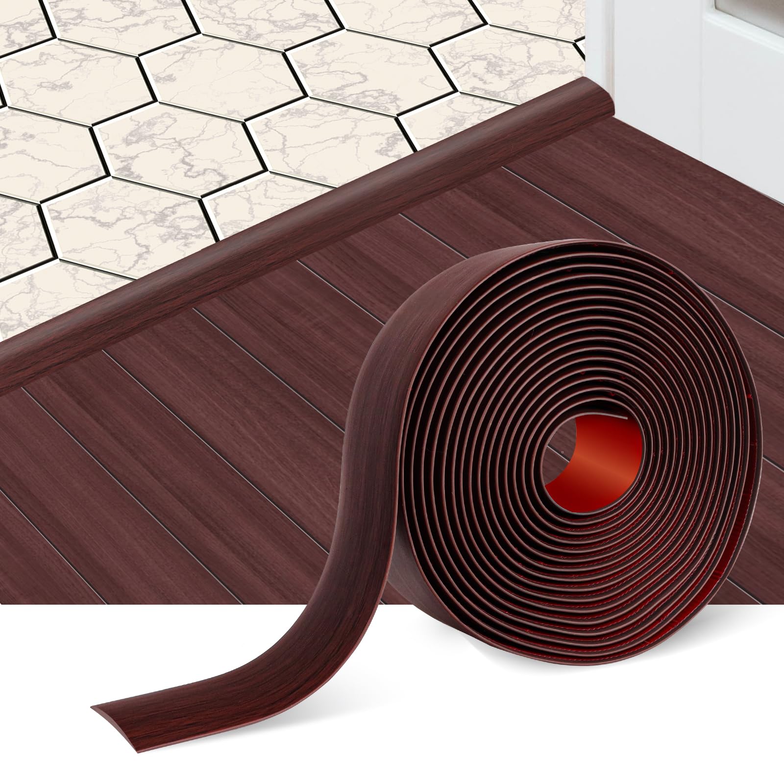 FONUNO floor transition strip coffee wood grain for seamless room transitions