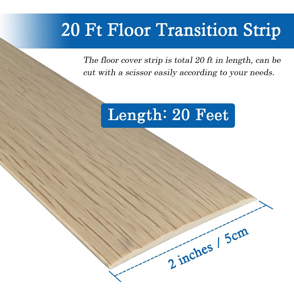 FONUNO transition strip installation shows cutting to size for fit.