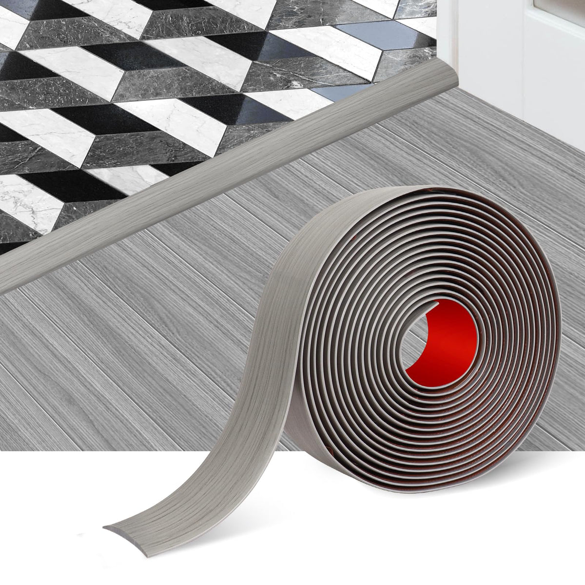 FONUNO floor transition strip gray woodgrain reduces gaps between rooms