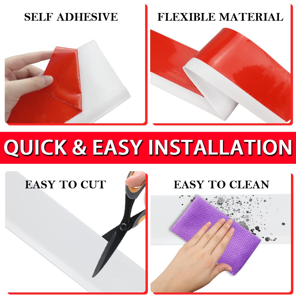 FONUNO self-adhesive baseboard back view highlights strong adhesive backing
