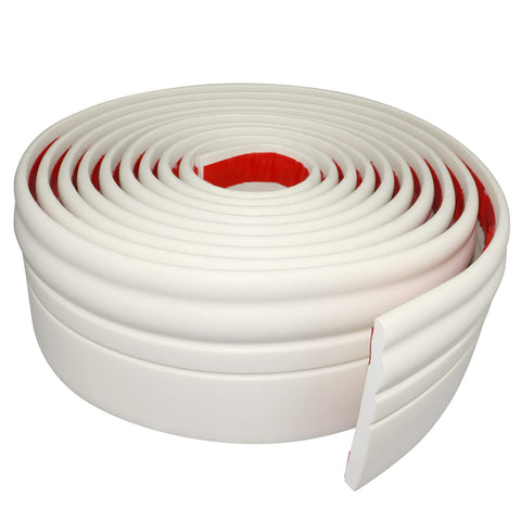 Fonuno self-adhesive baseboard molding with creamy white finish for simple installation