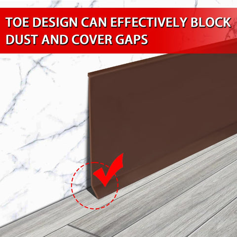 FONUNO vinyl wall base edge protection brown closeup shows durable boundary between wall and floor