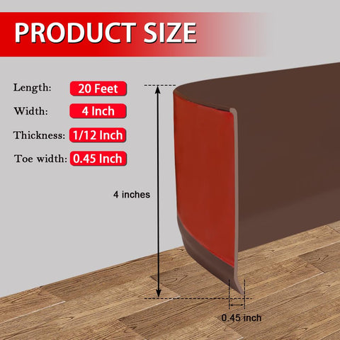 FONUNO vinyl wall base 4in brown room setup suggests cohesive interior finish