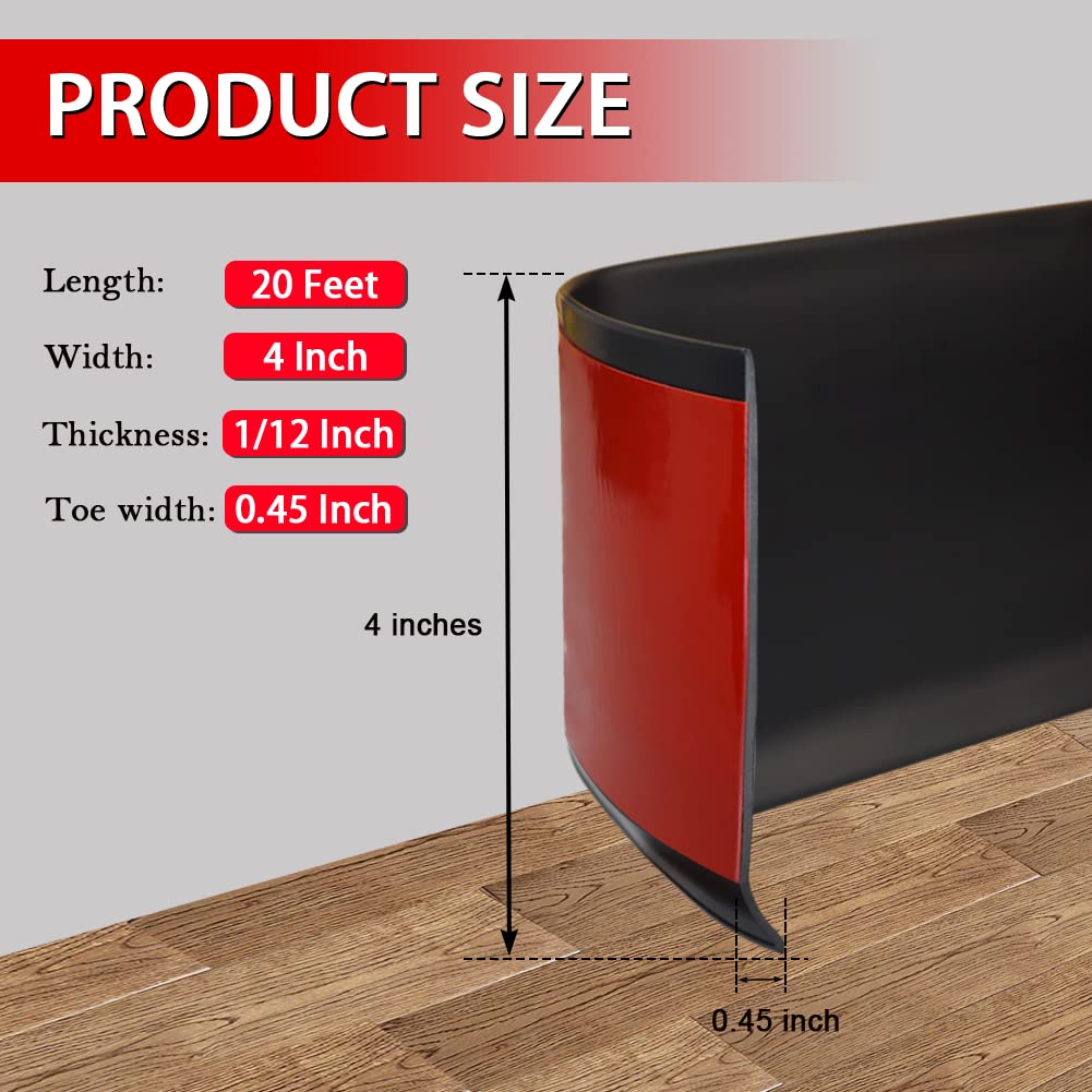 FONUNO black vinyl wall base protects walls and floors in high-traffic areas.