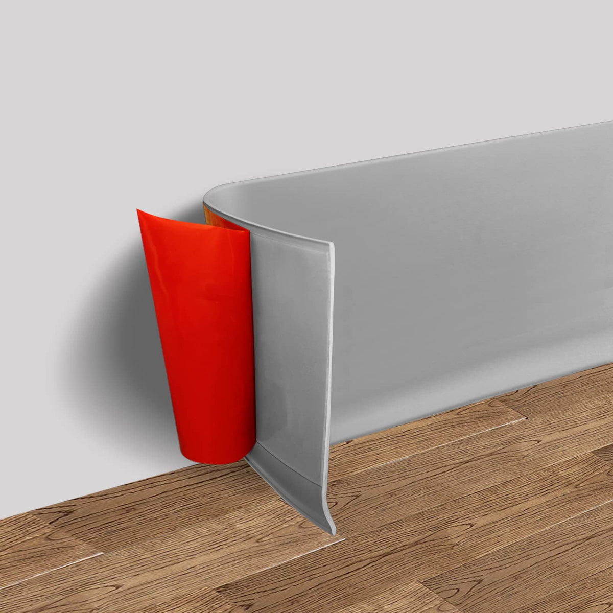 FONUNO vinyl wall base gray adhesive back for quick, mess-free installation.