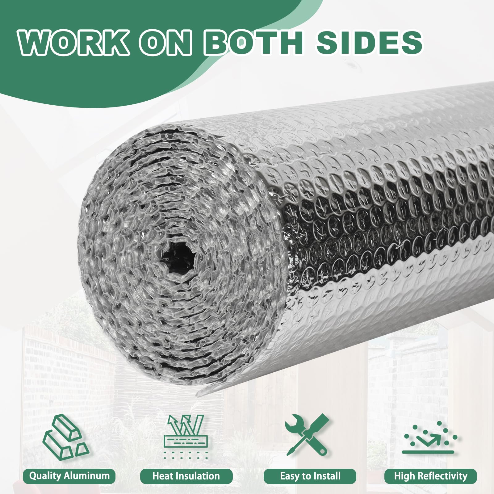 FONUNO Window insulation foil radiant barrier keeps interiors cooler.