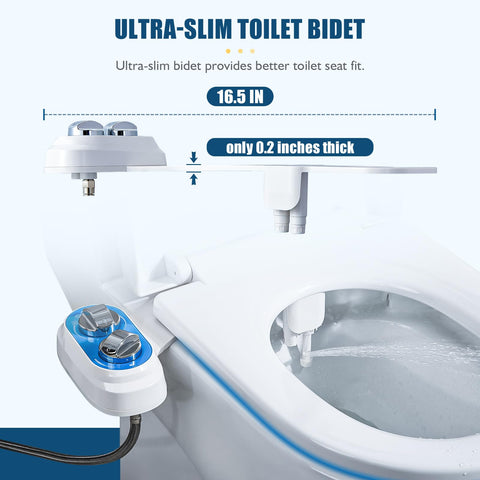 FOOFOO Bidet attachment water-pressure control provides adjustable washing for comfort.