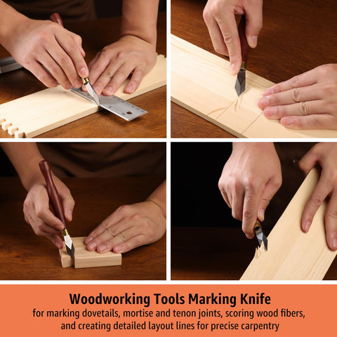 Foomiki marking knife ergonomic hardwood handle for comfortable extended use