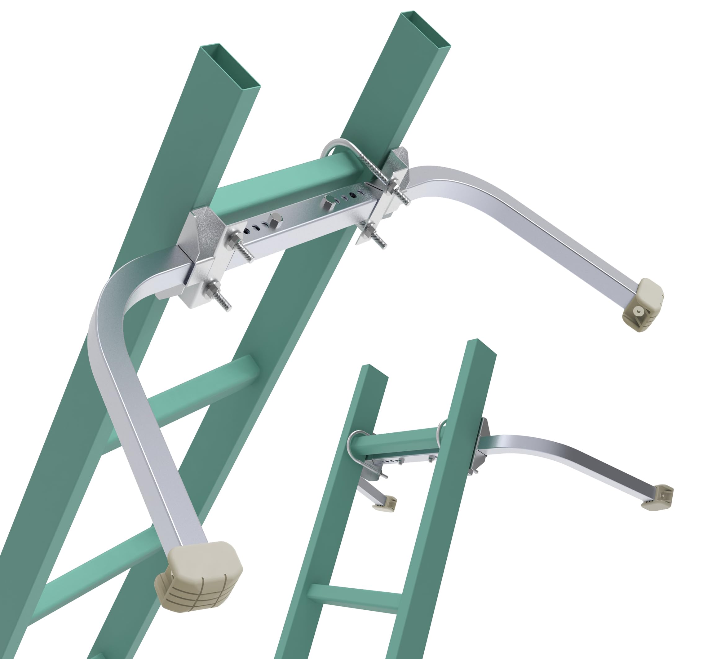 Foozet Ladder Stabilizer base provides steady support for ladder work