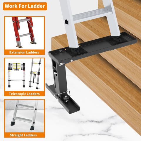 Foozet Step Ladder Stabilizer adjustable platform supports various step widths safely.