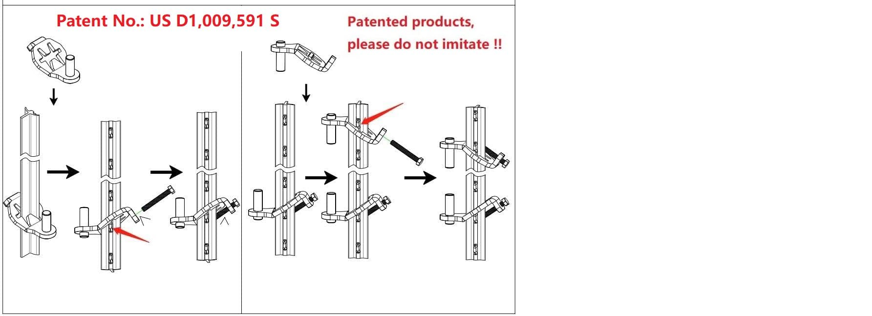 Hinge pins with screws and Allen key included for fast setup.
