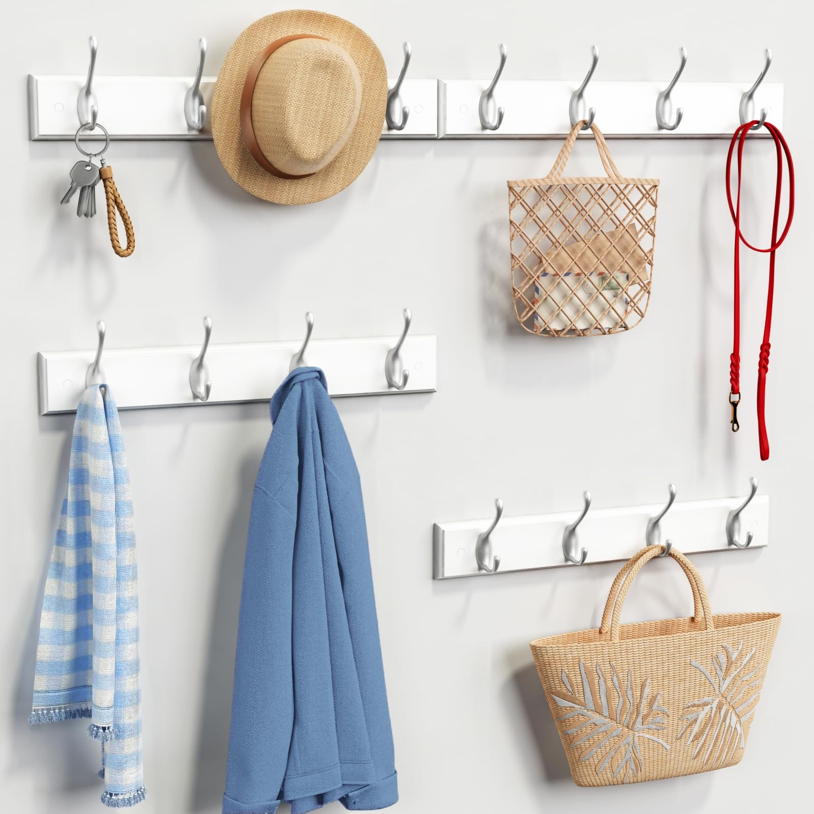 Forbena modern wall mount rack complements contemporary interiors.