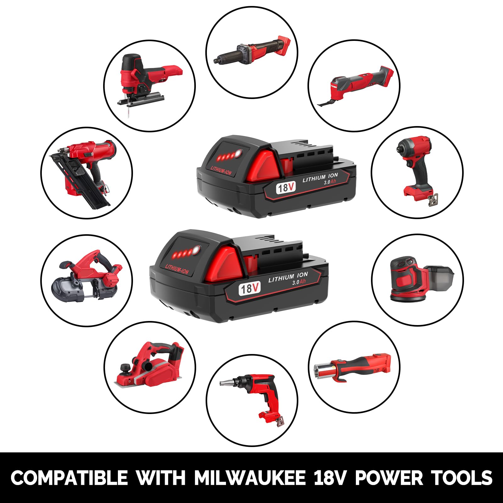 FORBETER Milwaukee M18 3.0Ah battery in tool use for reliable performance.