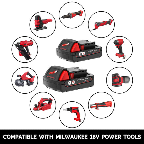 FORBETER Milwaukee M18 3.0Ah battery in tool use for reliable performance.