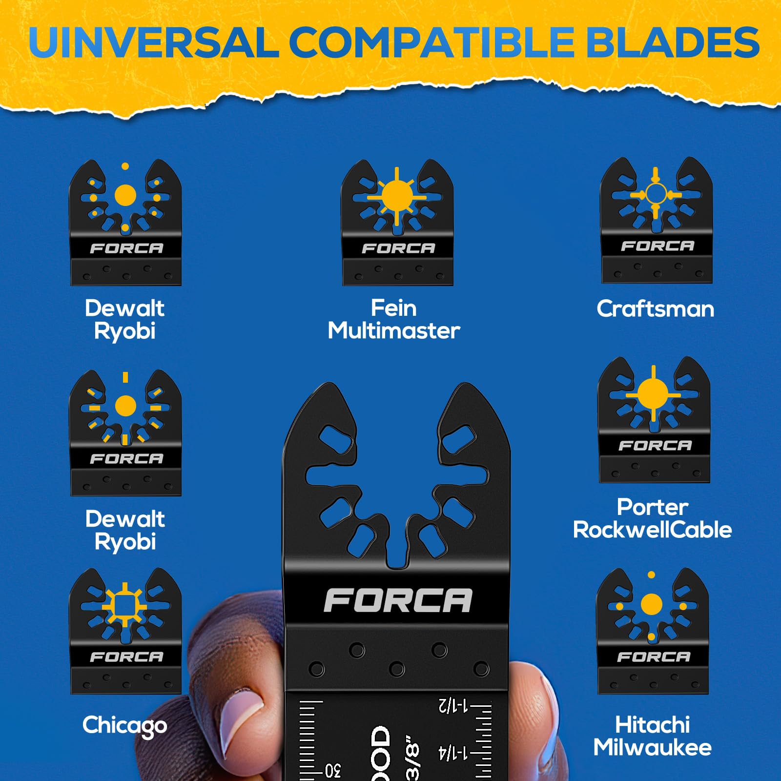 FORCA blade with length markings aiding precise measurements