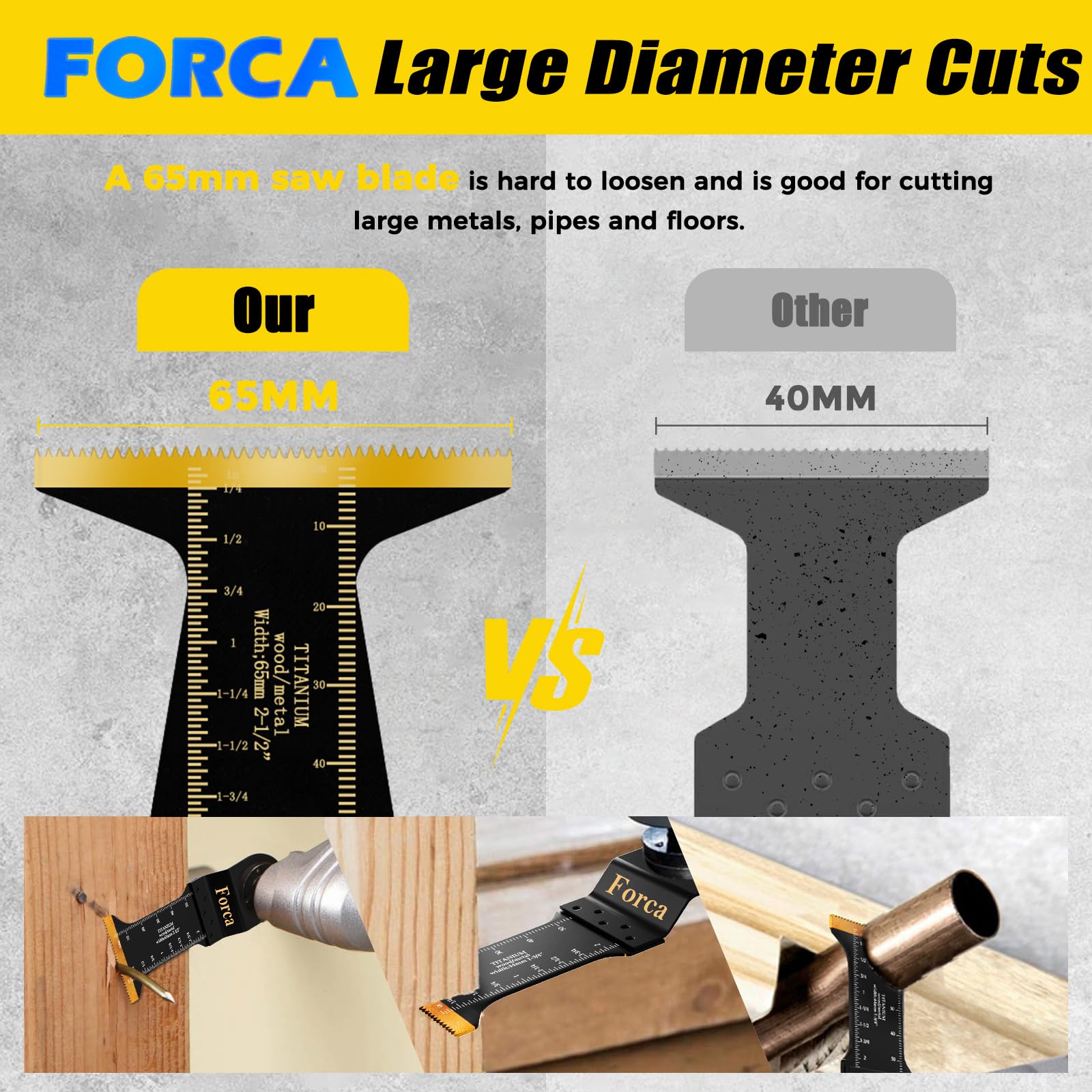 FORCA long 2-3/4 inch blade close-up for deep cuts