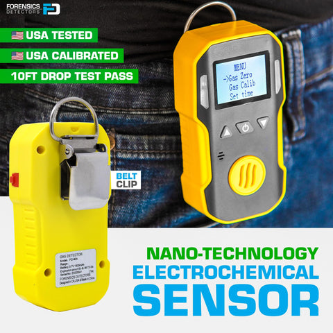 FORENSICS DETECTORS FD CO meter in-use with battery demonstrates portable operation.