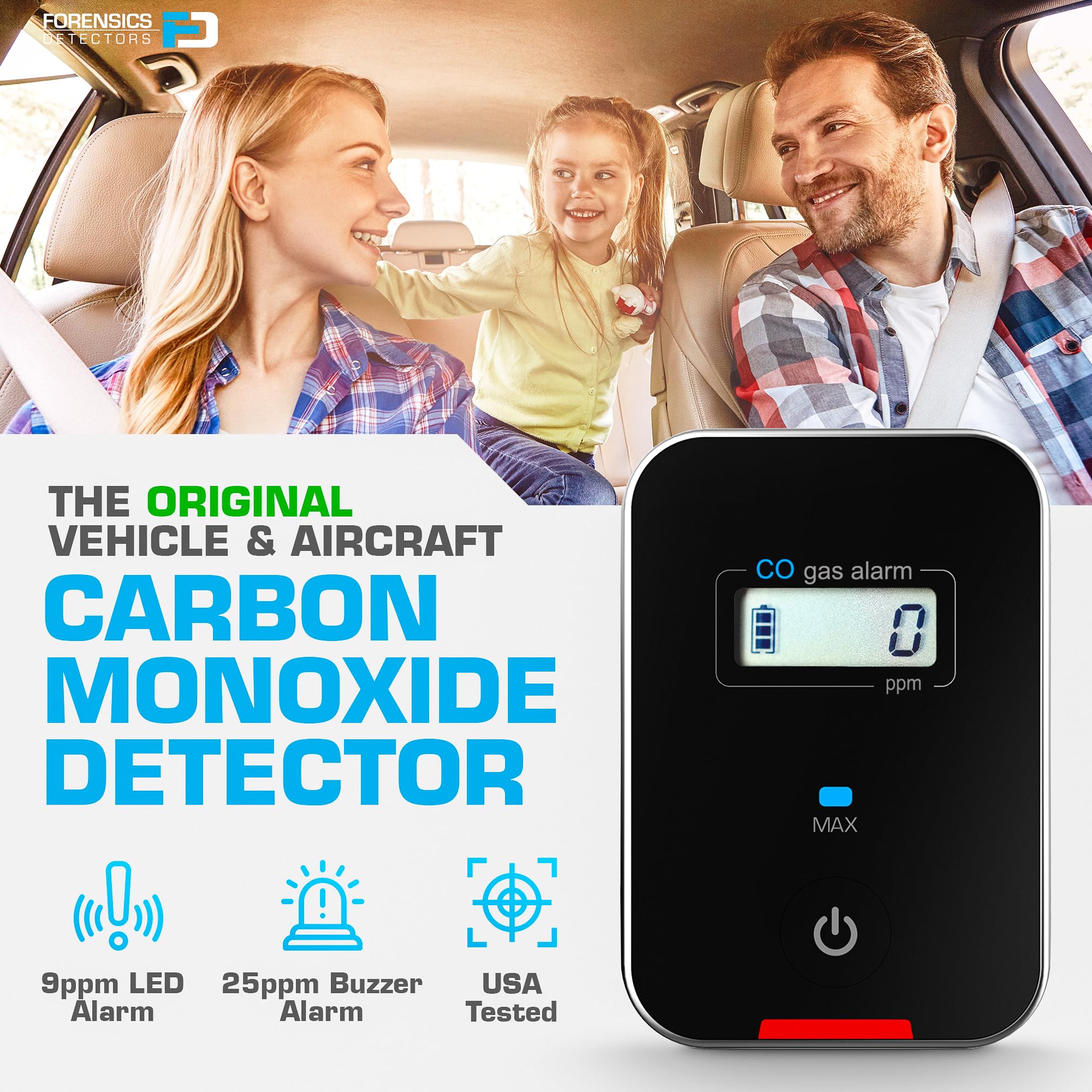 FORENSICS DETECTORS FD CO detector with battery cover showcases long-lasting power.