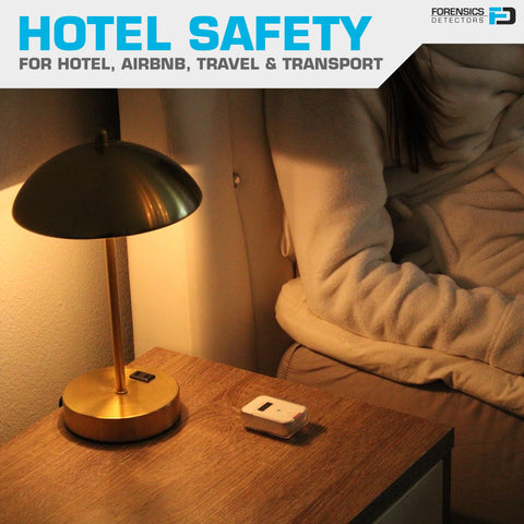 FORENSICS DETECTORS FD travel CO detector resembles sleek, iPhone-like white device for travel.
