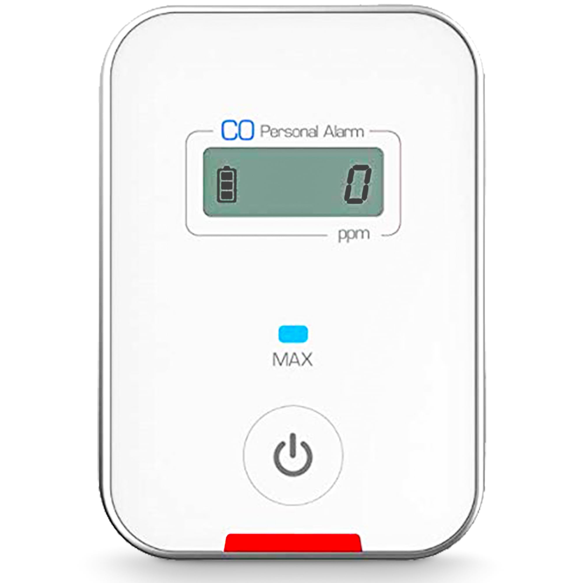 FORENSICS DETECTORS FD travel CO detector white front view, compact and portable.
