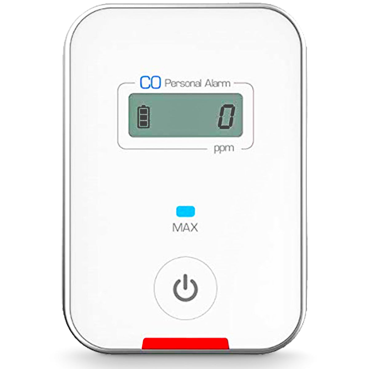 FORENSICS DETECTORS FD travel CO detector white front view, compact and portable.