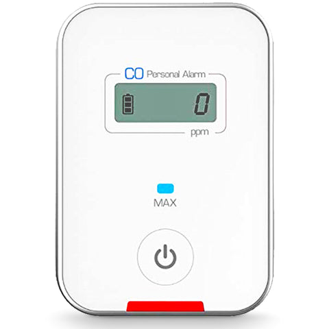 FORENSICS DETECTORS FD travel CO detector white front view, compact and portable.